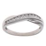 9ct White Gold 0.25ct Brilliant Cut Diamond Crossover Ring
