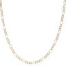 9ct Yellow and White Gold Figaro Chain 20"