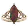 9ct Yellow Gold 0.02ct Diamond and Abalone Marquise Ring