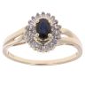 9ct Yellow Gold 0.20ct Diamond And Sapphire Cluster Ring
