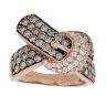 14ct Rose Gold 1.50ct Brilliant Cut Brown and Colourless Diamond Buckle Ring