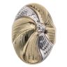 14ct Yellow and White Gold Large Textured Flower Ring