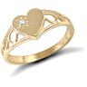 9ct Yellow Gold Cubic Zirconia Children's Heart Ring