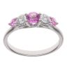 18ct White Gold 0.33ct Brilliant Cut Diamond and Pink Sapphire Five Stone Ring