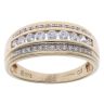 9ct Yellow Gold Cubic Zirconia Three Row Fancy Ring