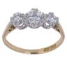 18ct Yellow Gold 1.00ct Transitional Cut Diamond Trilogy Ring