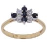 18ct Yellow Gold 0.30ct Brilliant Cut Diamond and Sapphire Cluster Ring