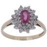 9ct Yellow Gold 0.25ct Diamond and Pink Sapphire Cluster Ring