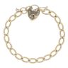 9ct Yellow Gold Heart Lock Charm Bracelet 7.5"