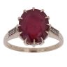 9ct Yellow Gold Ruby and Cubic Zirconia Single Stone Ring