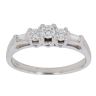 9ct White Gold 0.55ct Brilliant and Baguette Cut Diamond Trilogy Ring