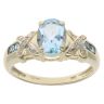 9ct Yellow And White Gold 0.02ct Diamond And Blue Topaz Ring