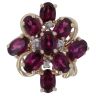 9ct Yellow Gold 0.04ct Diamond and Purple Garnet Fancy Ring