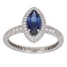 18ct White Gold 1.26ct Brilliant Cut Diamond and Sapphire Cluster Ring