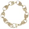 9ct Yellow Gold Patterned and Plain Tulip Bracelet 9"