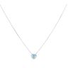 14ct White Gold 0.10ct Diamond and Blue Topaz Heart Cluster Pendant and Chain 18"