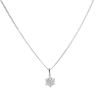 9ct White Gold 1.00ct Brilliant Cut Diamond Cluster Pendant and Chain 18"