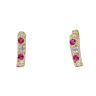 14ct Yellow Gold Cubic Zirconia And Pink Stone Set Earrings