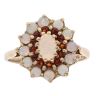 9ct Yellow Gold Garnet and Opal Cluster Ring