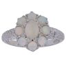 9ct White Gold Opal Cluster Ring