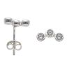 Silver Cubic Zirconia Three Stone Stud Earrings By Icesia