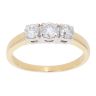 18ct Yellow Gold 0.75ct Brilliant Cut Diamond Trilogy Ring