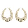 9ct Yellow Gold Patterned Creole Earrings