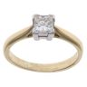 18ct Yellow Gold 0.51ct Princess Cut Diamond Solitaire Ring