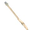14ct Yellow Gold Monaco Classic Blue Pave Lock ID Bracelet 5.5"