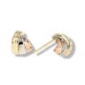 9ct Yellow, White And Rose Gold Half Knot Earrings