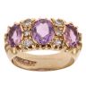 9ct Yellow Gold Amethyst and Cubic Zirconia Fancy Ring