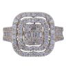 18ct Yellow Gold 1.50ct Brilliant and Baguette Cut Diamond Cluster Ring