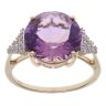9ct Yellow Gold Cubic Zirconia and Amethyst Fancy Ring