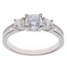 Silver Cubic Zirconia Three Stone Ring By Icesia
