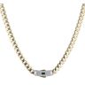 14ct Yellow Gold Monaco Classic Plain Pave Lock Curb Chain 20"