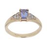 9ct Yellow Gold 0.05ct Brilliant Cut Diamond and Tanzanite Single Stone Ring