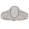 18ct White Gold 1.05ct Brilliant, Oval and Baguette Cut Diamond Cluster Ring