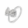 9ct White Gold 2.00ct Mixed Shape ‘Me And You’ Lab Grown Diamond Ring (Oval And Pear Cuts)