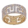 18ct Yellow Gold Cubic Zirconia Greek Key Fancy Ring