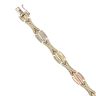 9ct Yellow White and Rose Gold Fancy Bracelet 7"