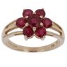 14ct Yellow Gold Ruby Cluster Ring