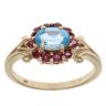 9ct Yellow Gold Aquamarine Multi Gemstone Cluster Ring