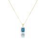 9ct Yellow Gold Swiss Blue Topaz And 0.10ct Natural Diamond Halo Pendant