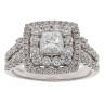 14ct White Gold 1.50ct Brilliant And Cushion Cut Diamond Cluster Ring
