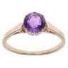 9ct Yellow Gold Amethyst Solitaire Ring