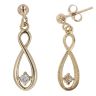 9ct Yellow Gold 0.15ct Diamond Infinity Drop Earrings