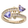 14ct Yellow Gold 0.20ct Diamond And Tanzanite Ring