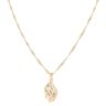 18ct Yellow Gold Fancy Leaf Pendant and Chain 16"