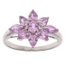 9ct White Gold Pink Sapphire Cluster Ring