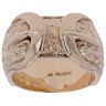 9ct Yellow Gold Double Patterned Buckle Ring